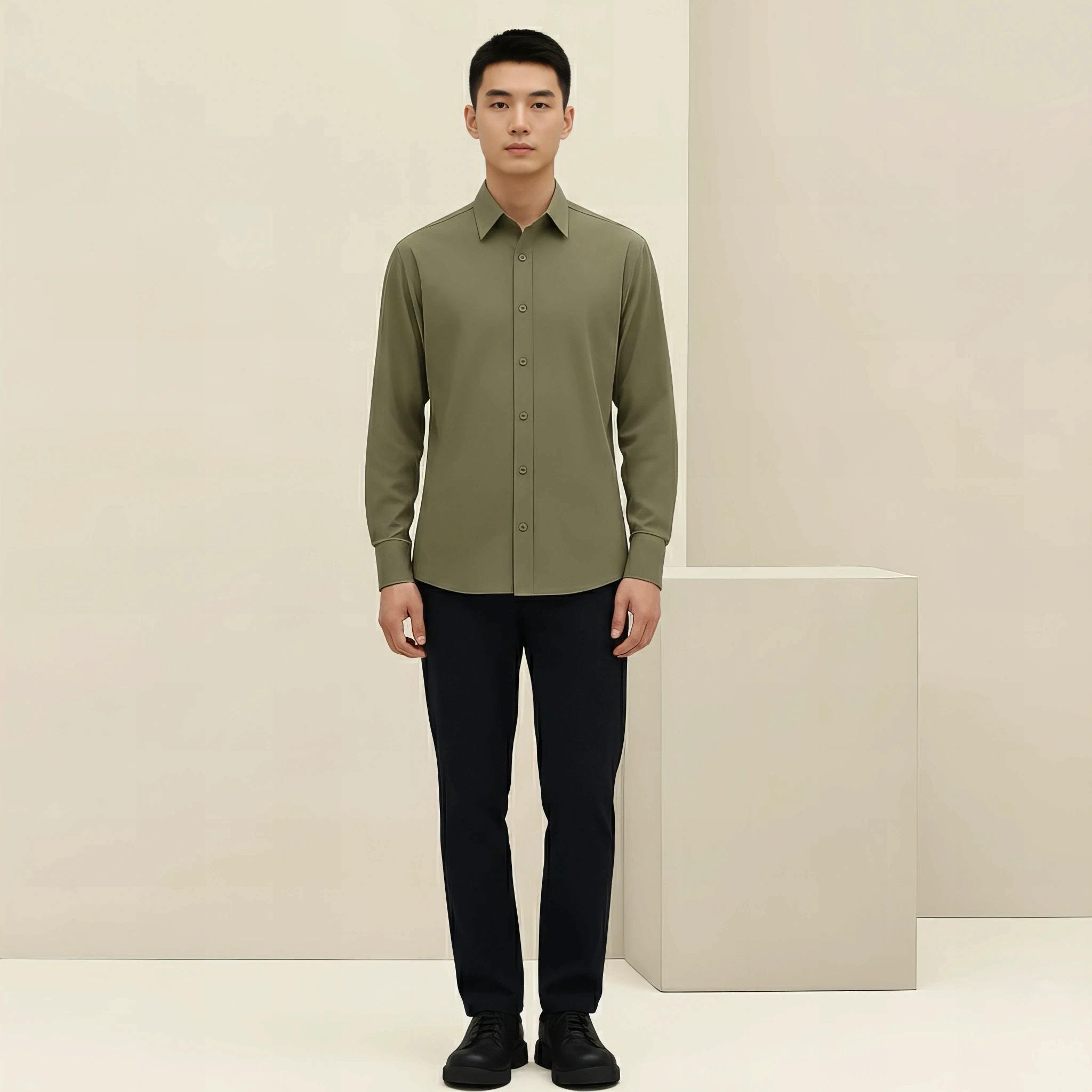 Modern Shirt in Olive Fog 2