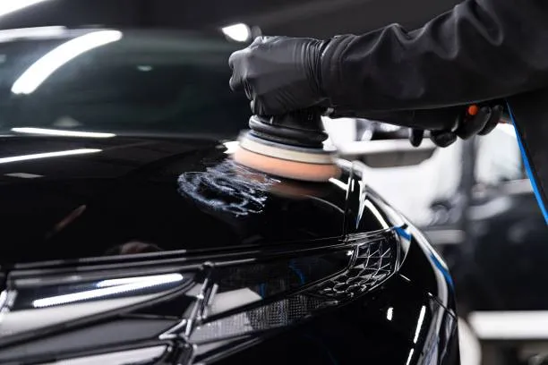 front view of a sports car with foam dripping off