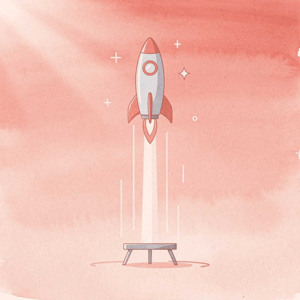  Person launching upward from a platform representing transformation through action