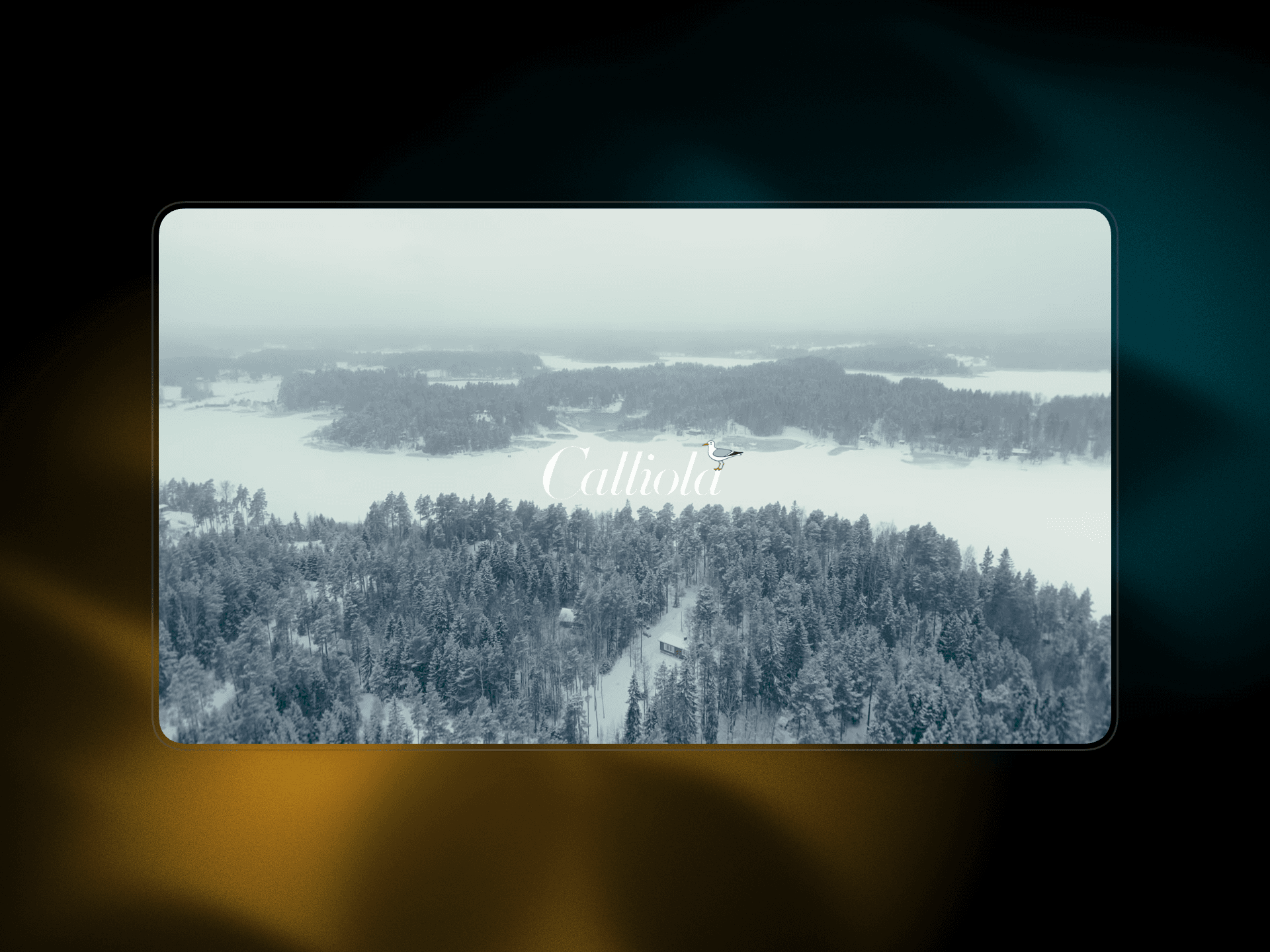 Screenshot mockup of Calliola's winter-themed youtube brand video