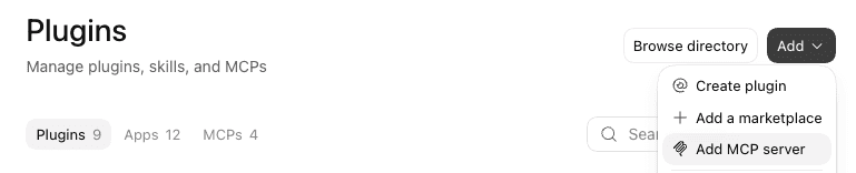 ChatGPT settings pane to add a plugin