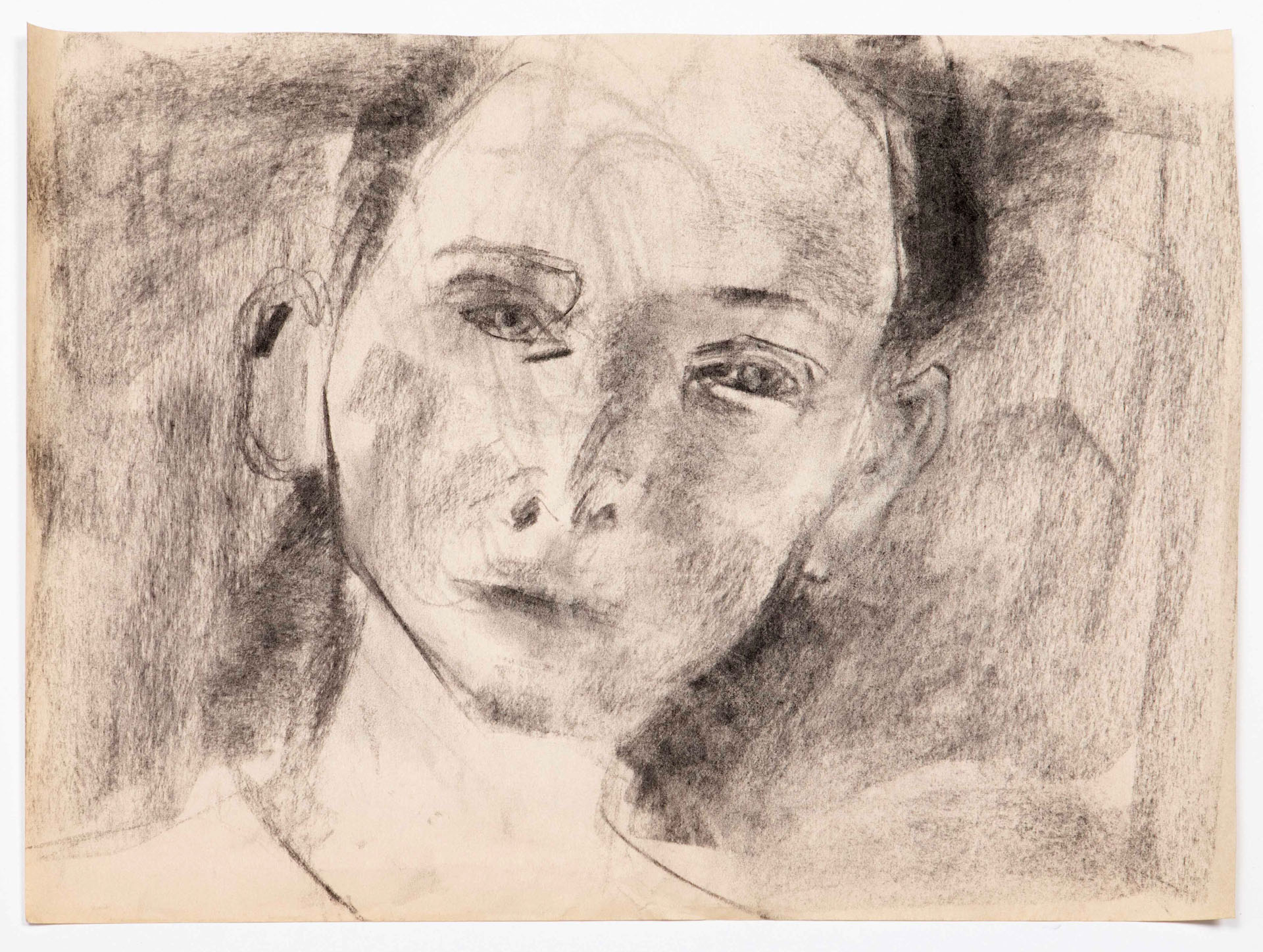 Untitled 2, 2021, charcoal on paper, 11x17"
