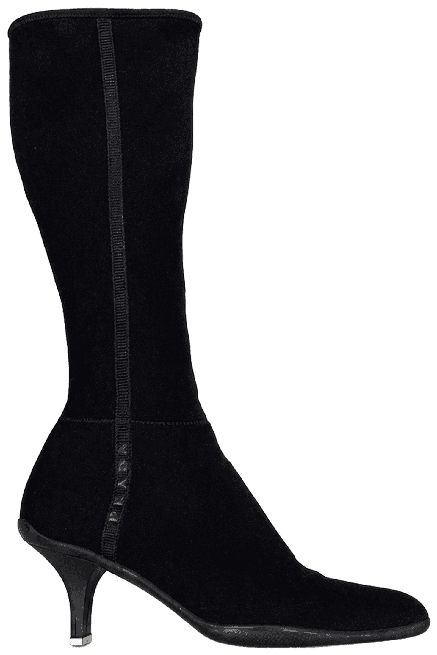 Black Nylon Heeled Boots