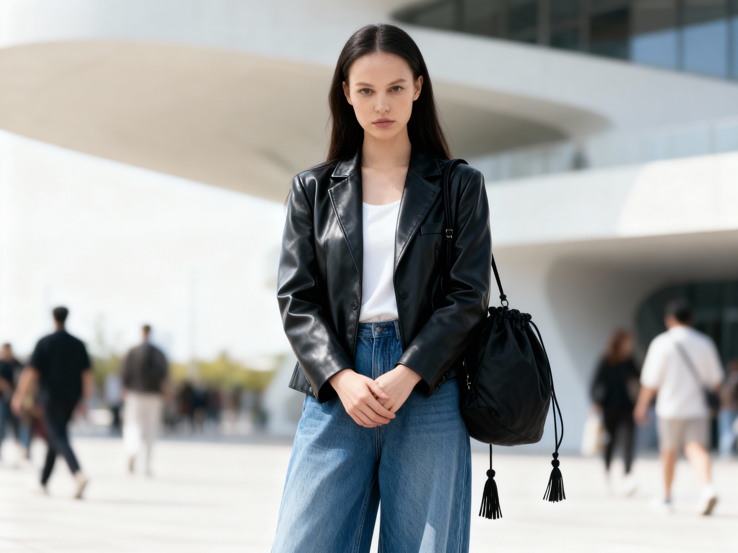Abstract pattern of white shapes on dark background