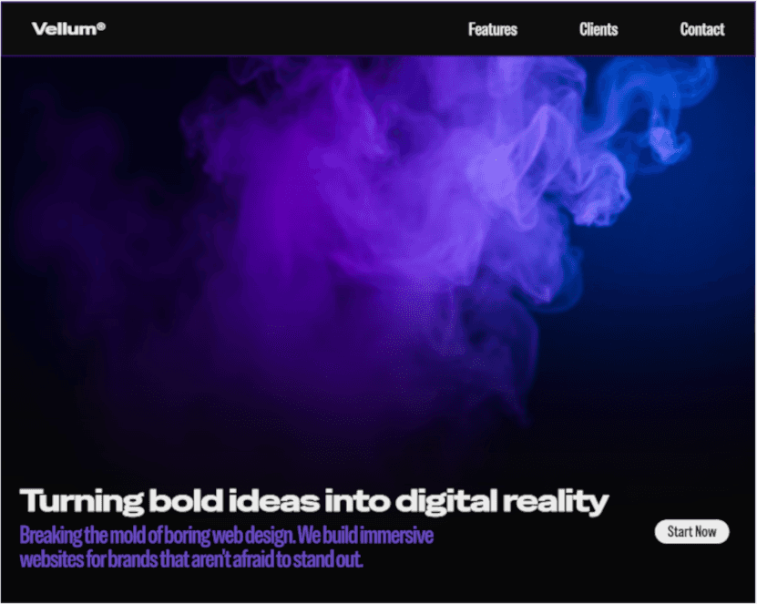 Showcase of a creative agency website design featuring a structured grid and bold typography.
