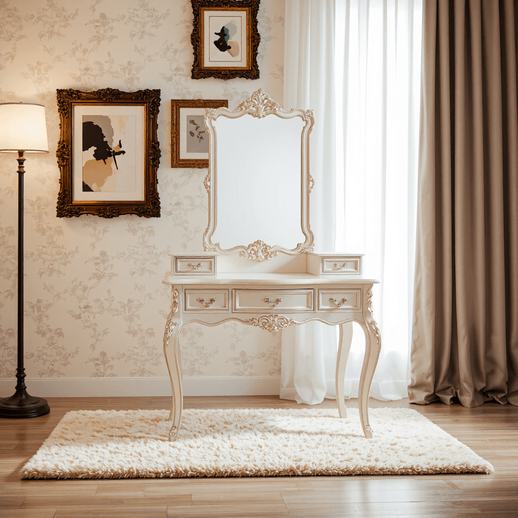 product photography of Elegant vanity furniture piece