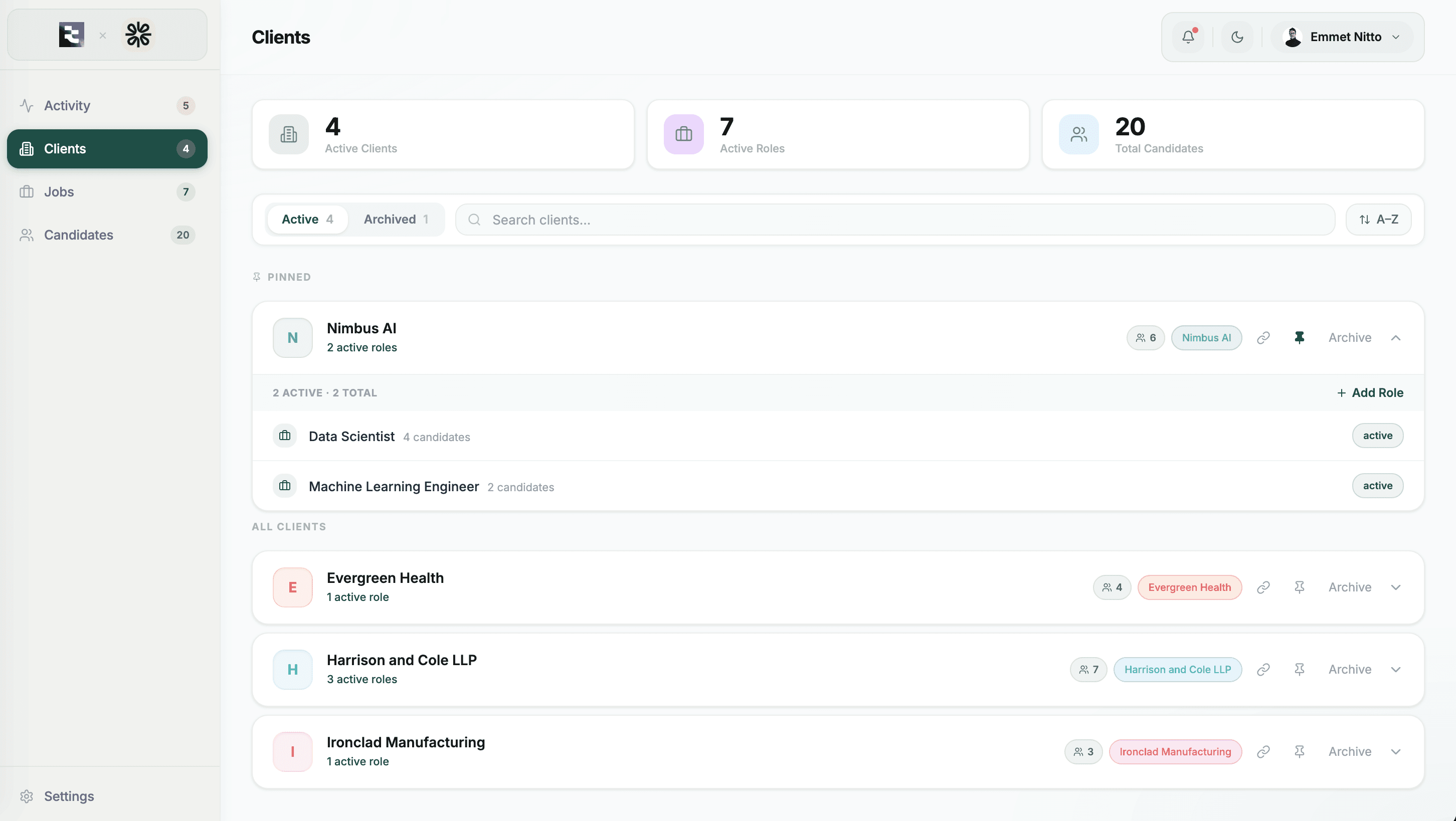 An image of Dreelio's dashboard