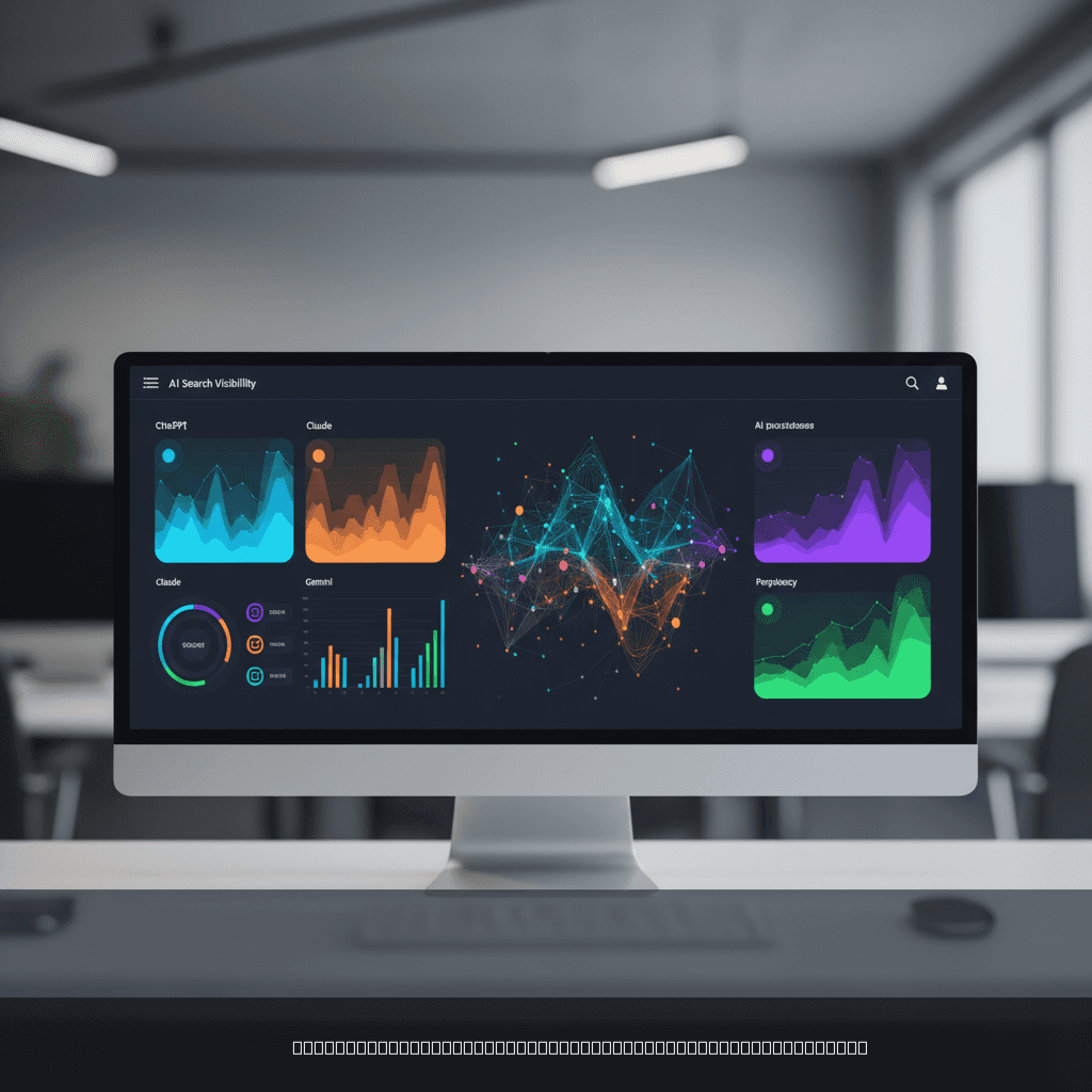 SaaS AI search visibility dashboard showing performance across multiple AI platforms
