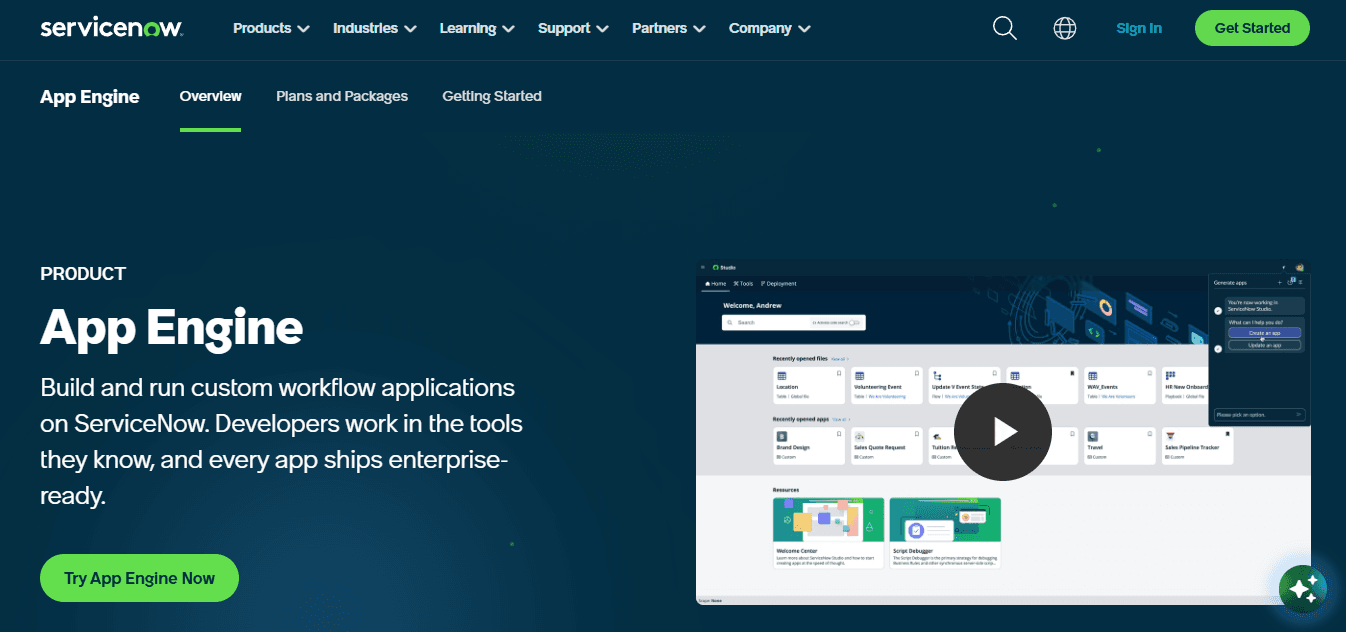 ServiceNow App Engine
