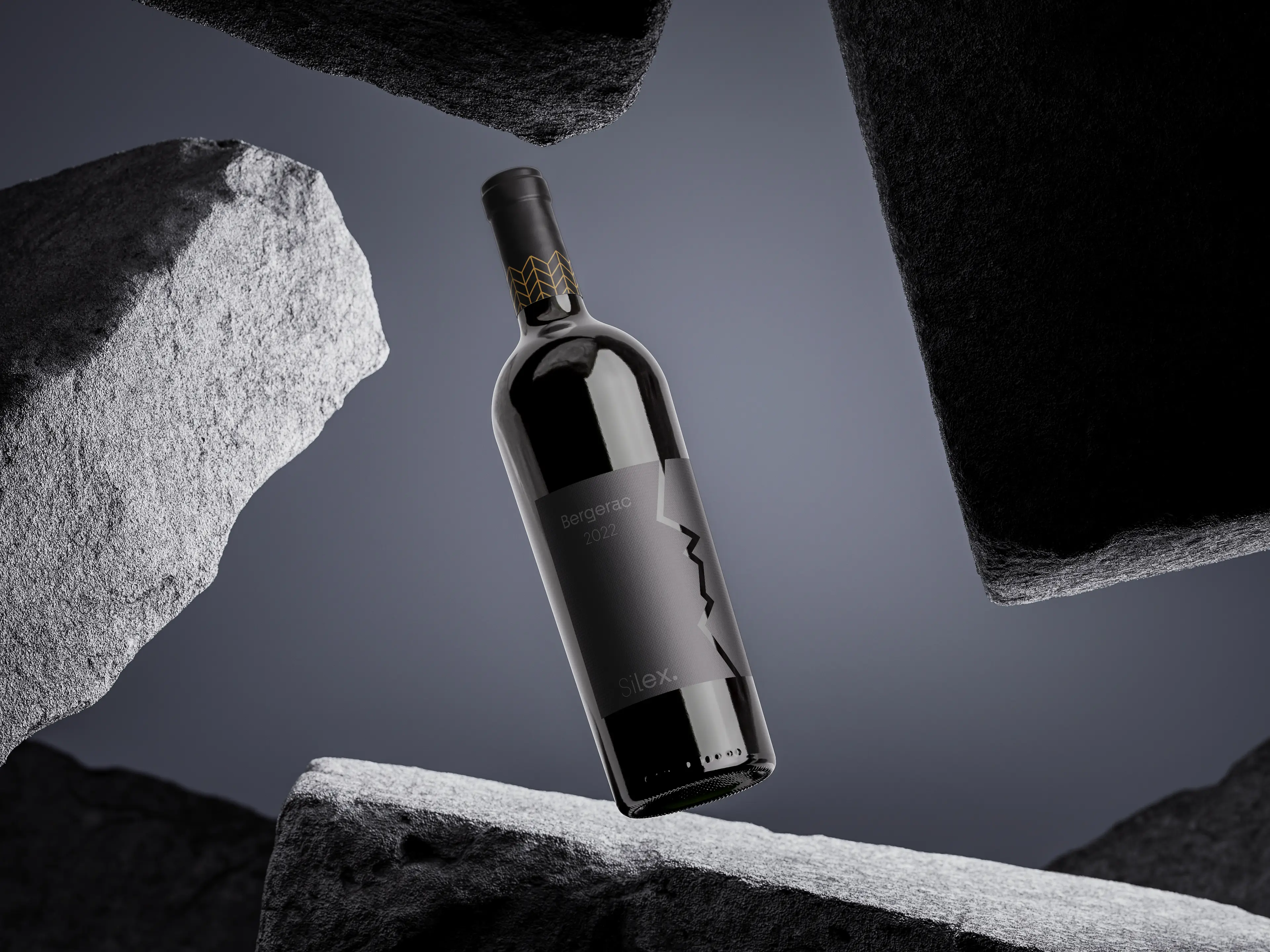 Bouteille de vin dans un carton