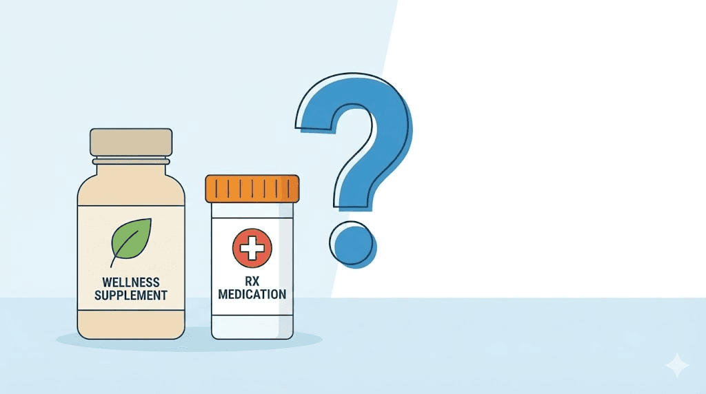 GLP-1 six in one oral liquid supplement compared to prescription GLP-1 medication