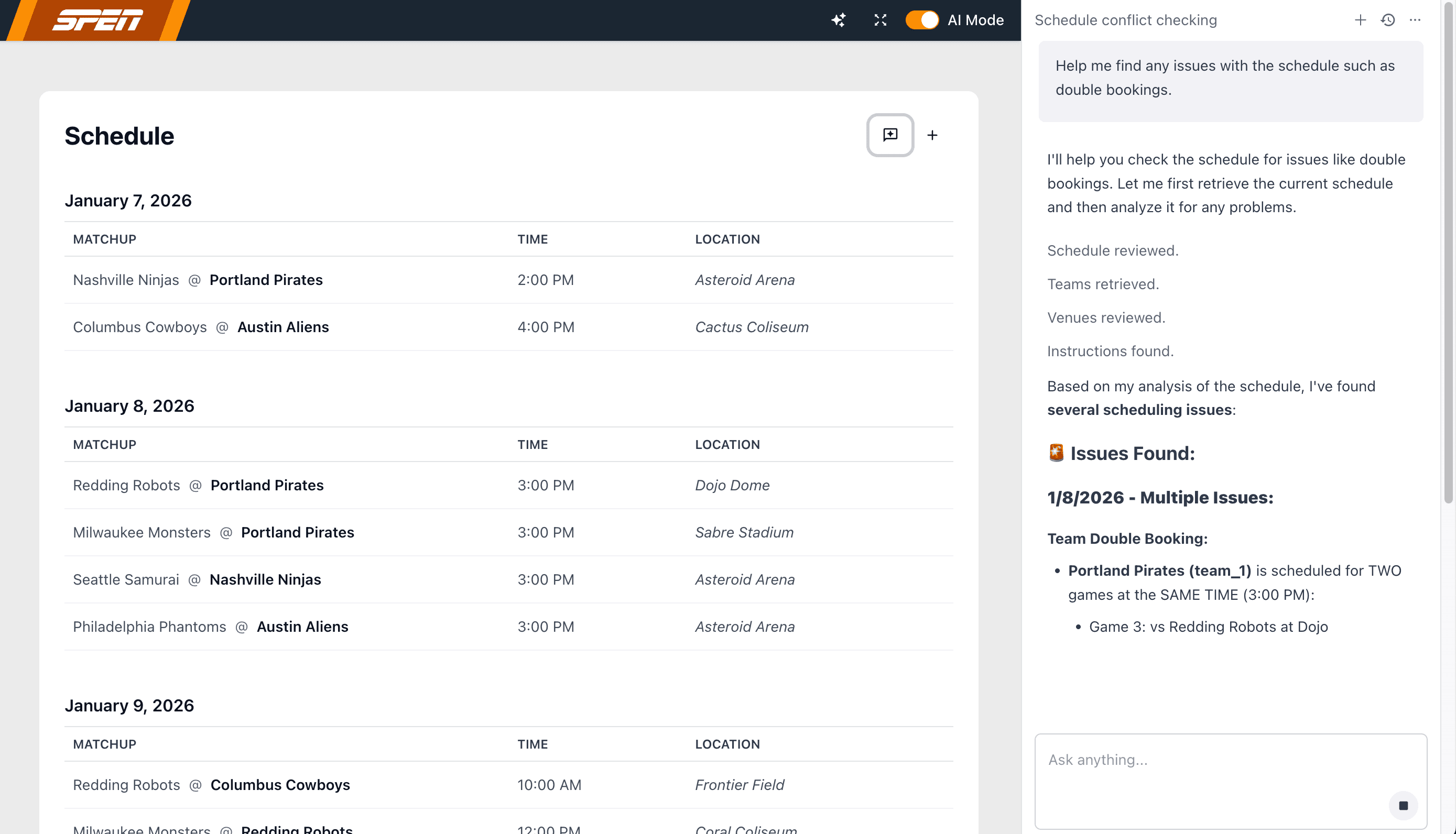 A demo screenshot of Plucky's agentic chat.
