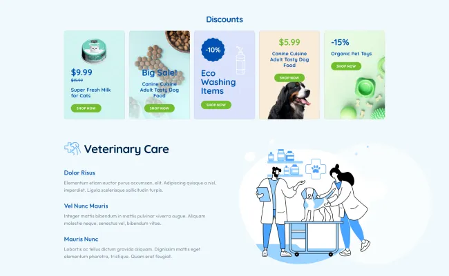 Pet Care Website Design