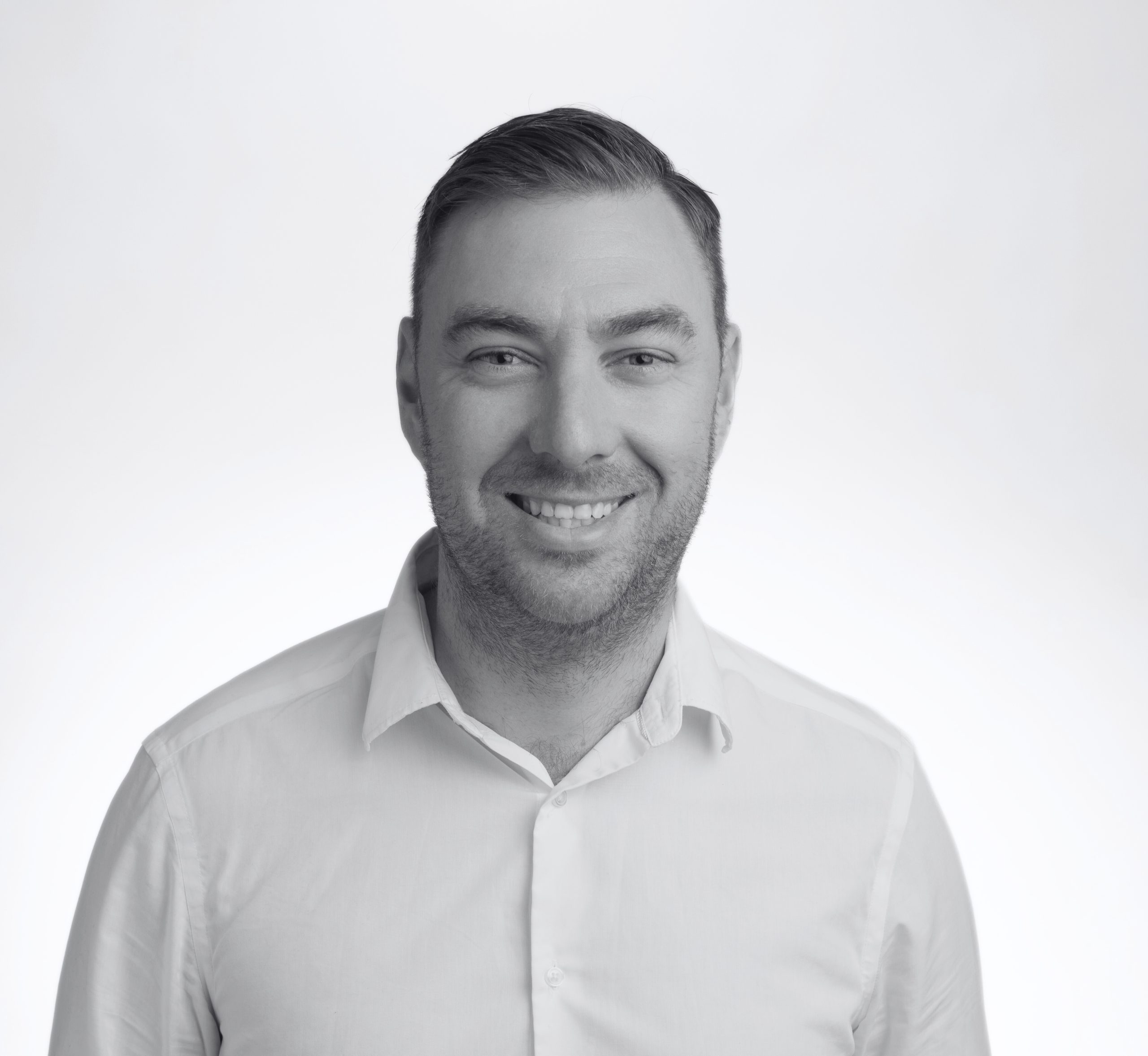 A black and white image of Steve Mann