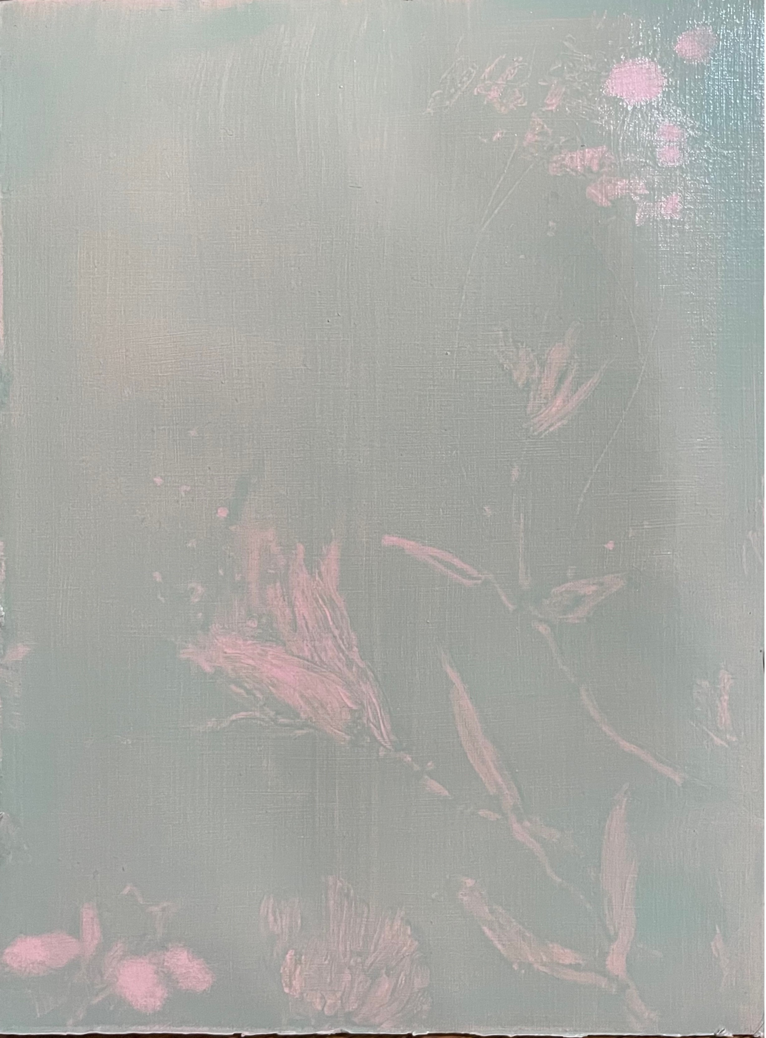 herd of sheep on road painting