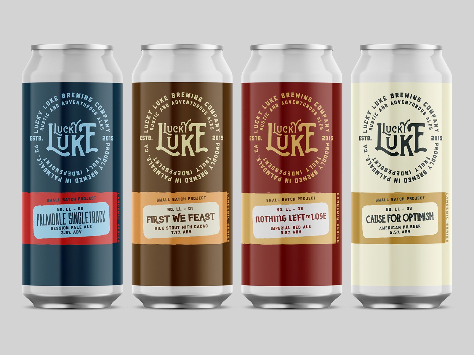 Lucky Luke seasonal can lineup in assorted colors