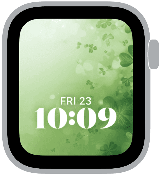 an apple watch face from the st. patrick's day gradients collection