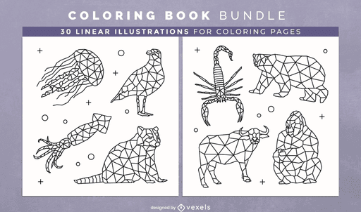 animal coloring book page design