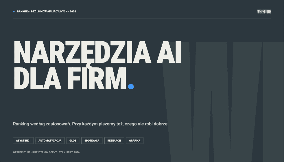Najlepsze narzędzia AI dla firm 2026 - ranking według zastosowań: asystenci, automatyzacja, głos, spotkania, grafika