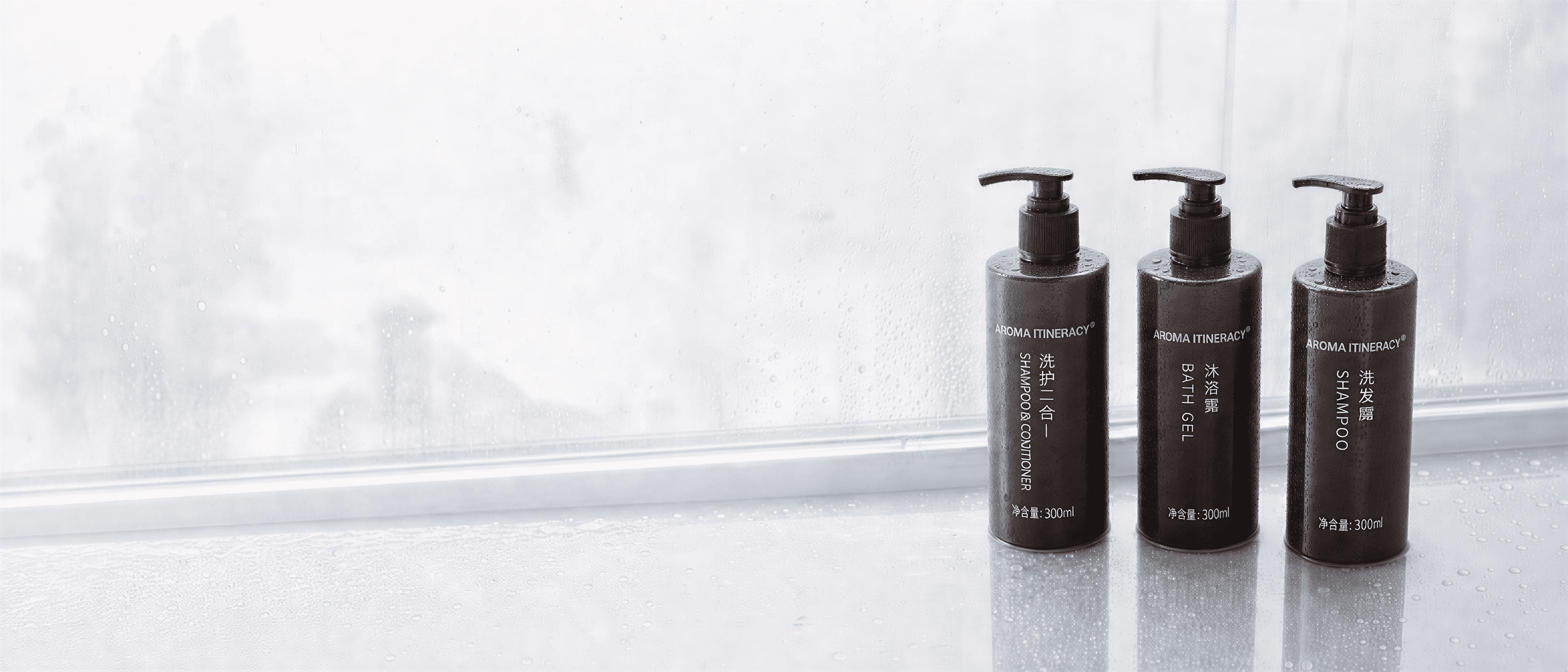 A collection of Jiah Group's eco-friendly multi-functional cleaners and soap dispensers for commercial use
