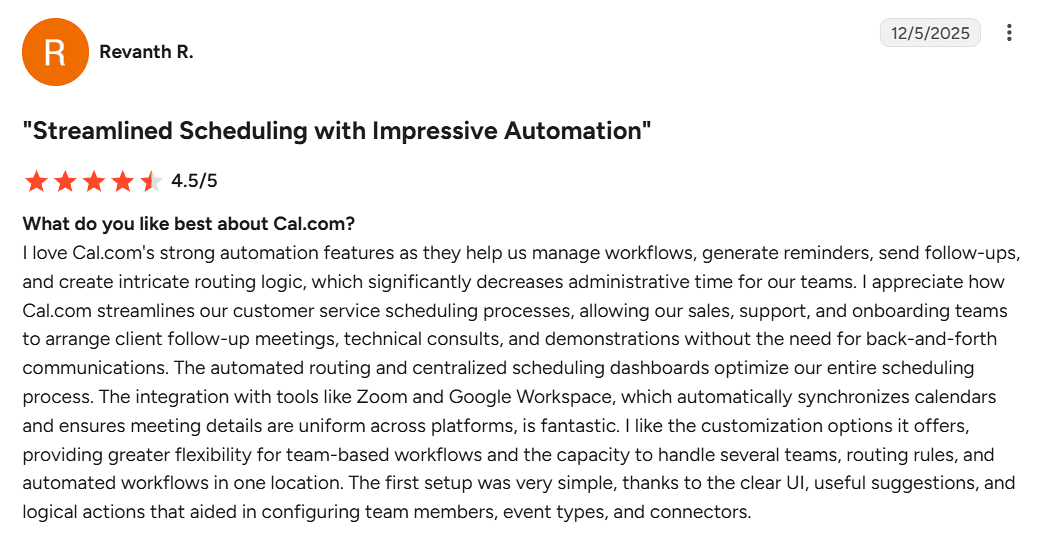 Revanth’s review of Cal.comRevanth’s review of Cal.com