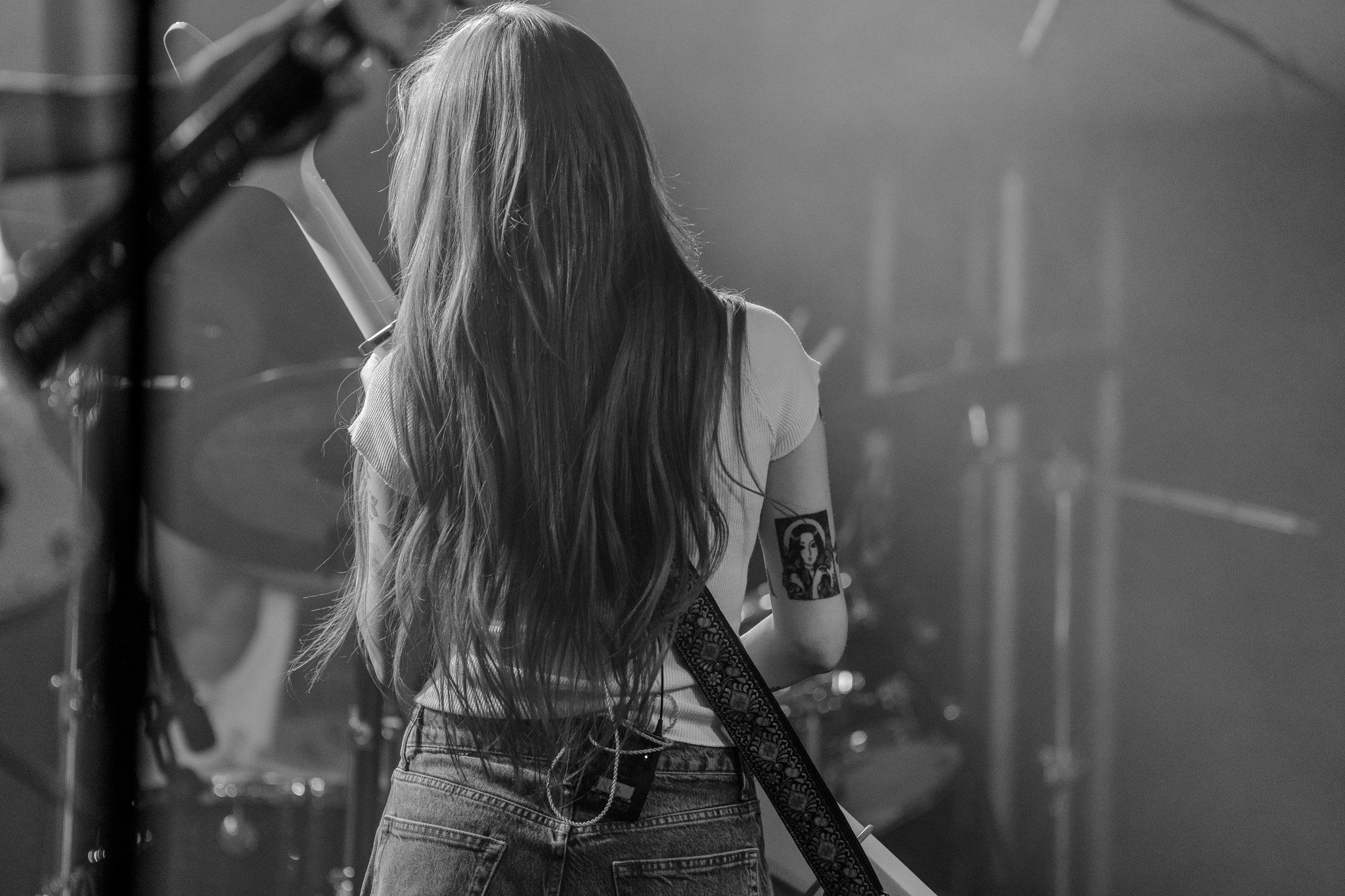erin Baek performing with The Volunteers at Deluxe Basement in Indianapolis