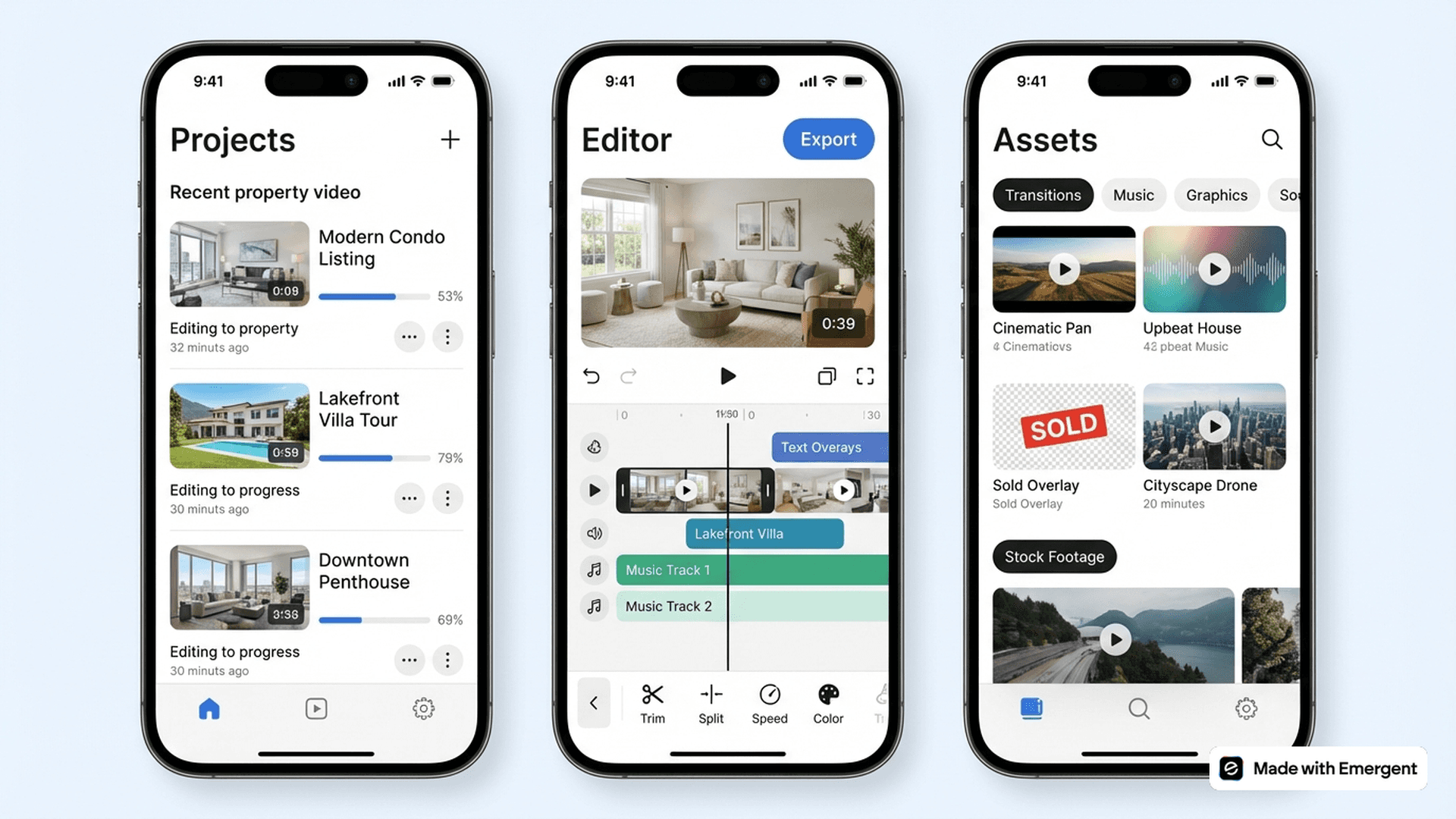 Real Estate Video Editing App Made With Emergent