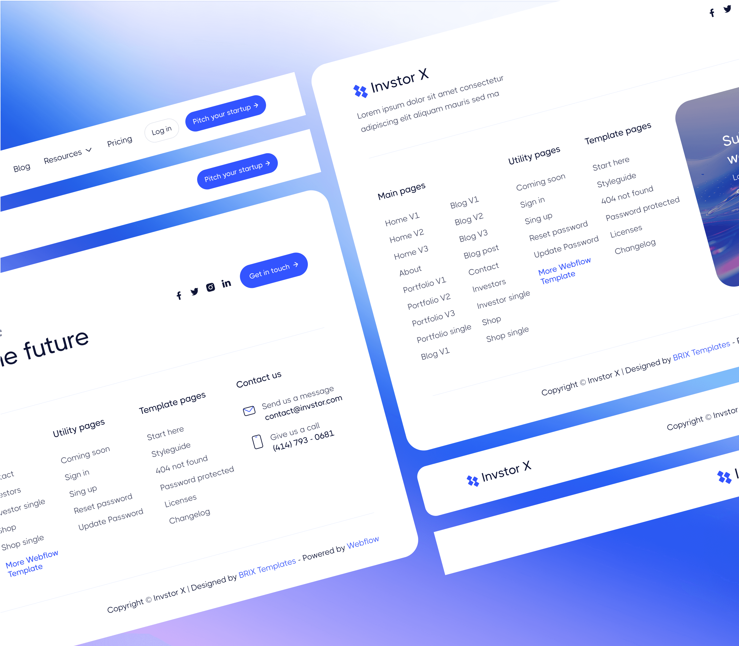 Invstor X - 3 Headers And Footers - Investment Firm Framer Template