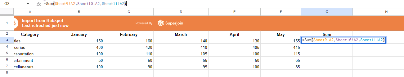 Enter the SUM Formula