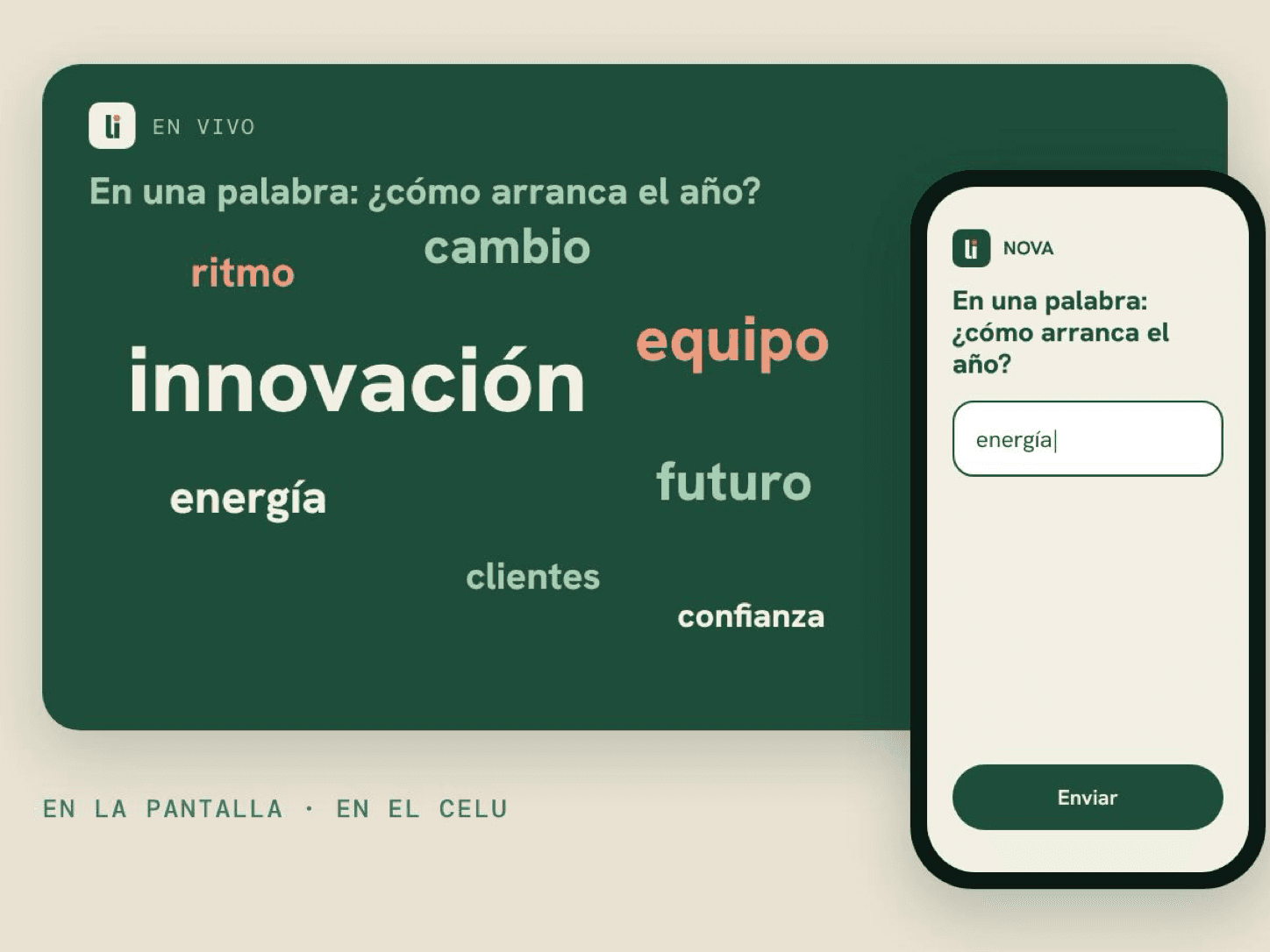 Nube de palabras: las palabras más repetidas crecen en pantalla