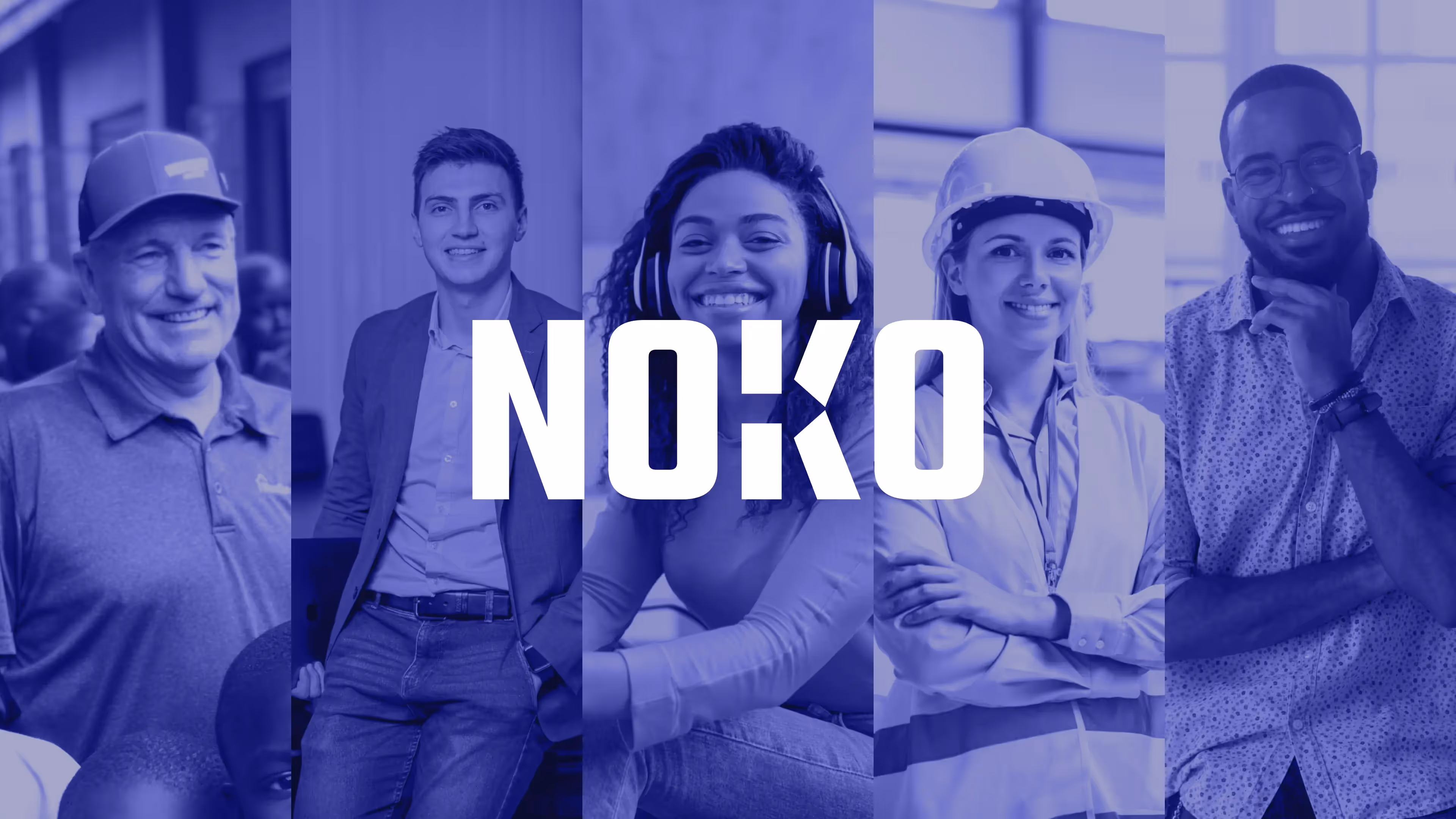 NOKO Solutions brand photography featuring people in a professional setting brand application