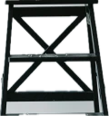 Cross-braced stool in black ash