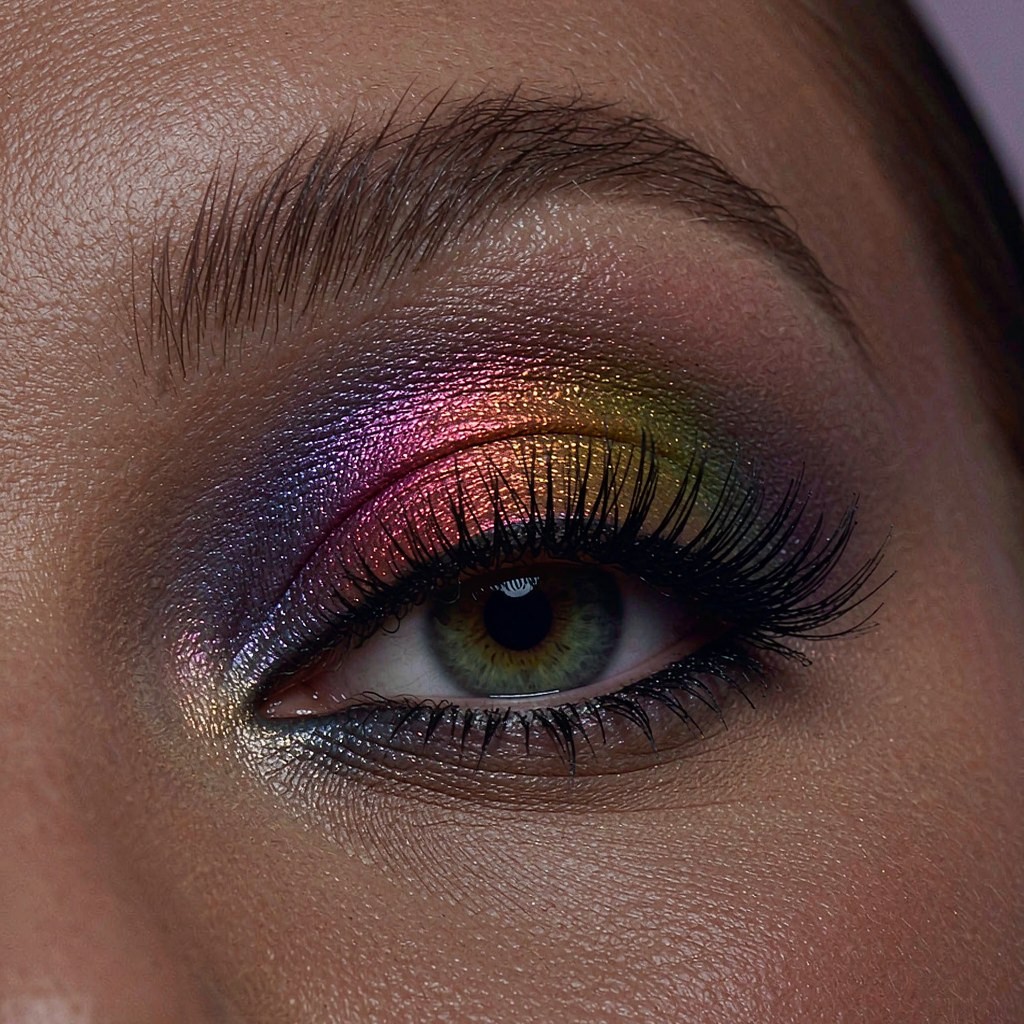Rainbow Multichrome Face & Body Eyeshadow — on skin
