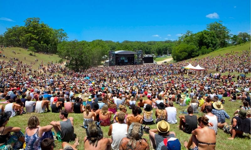 Concert Goers at Falls Festival in Byron Bay 2015
