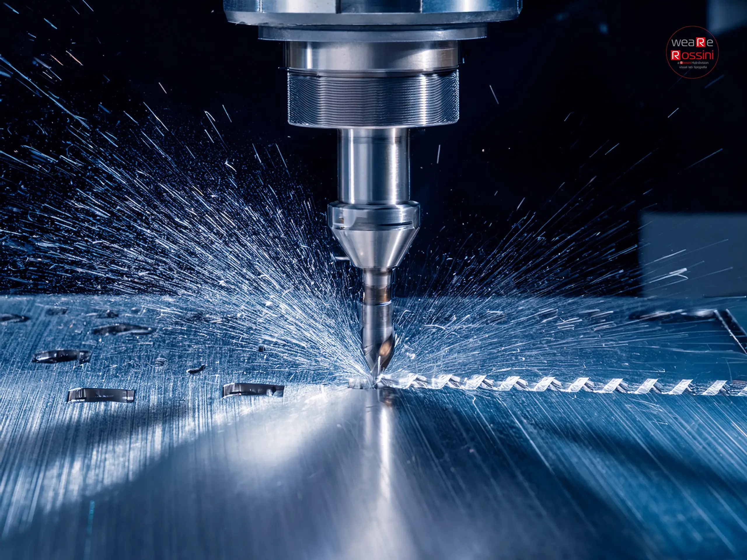 Taglio a fresa CNC su pannello in alluminio