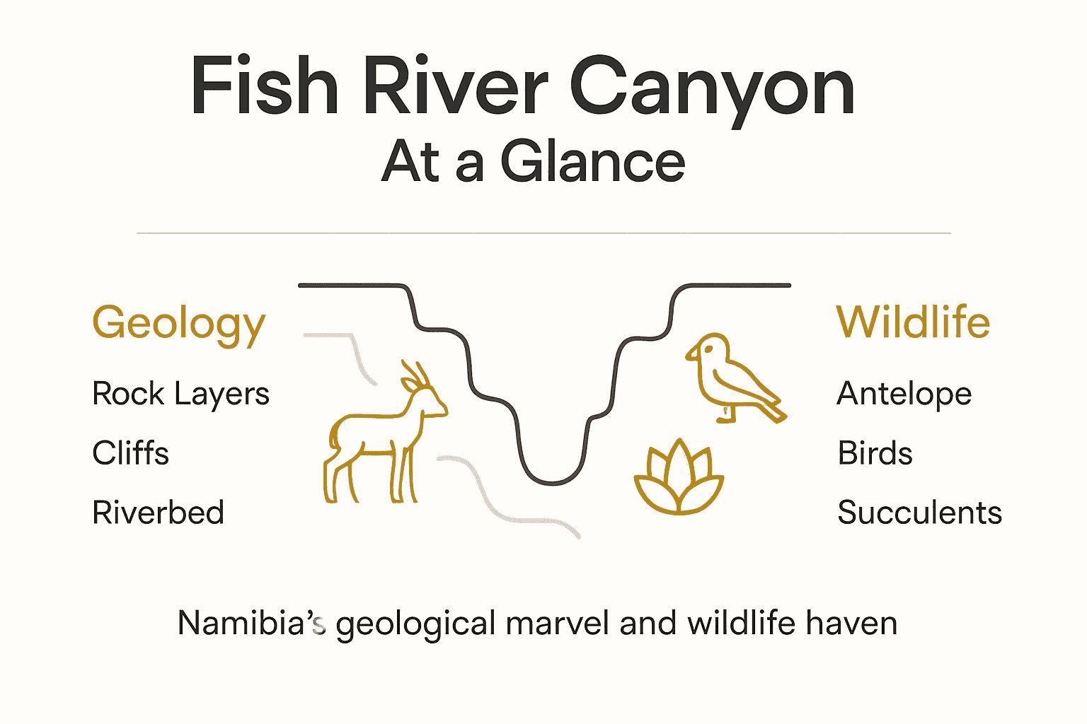 Infographic overview Fish River Canyon geology wildlife