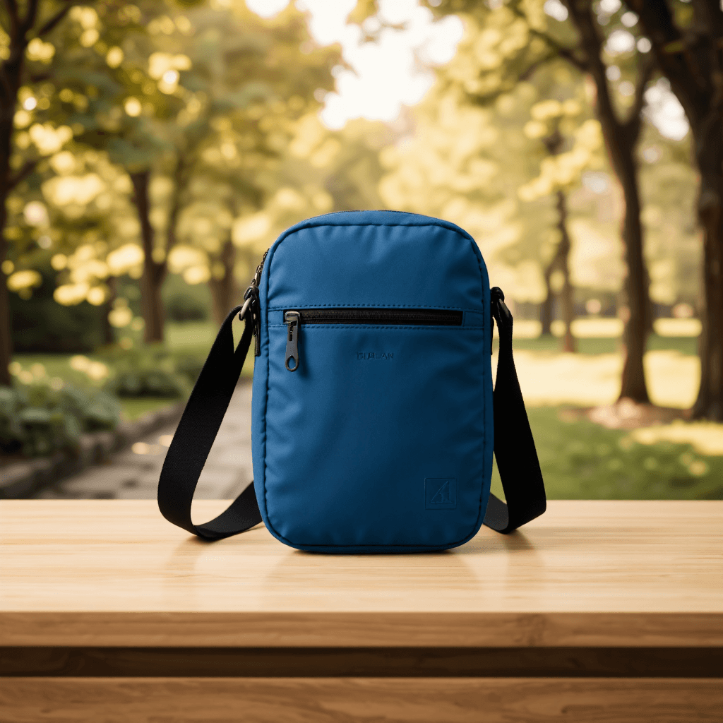 product photography of a stylish sling bag for men, designed for casual use