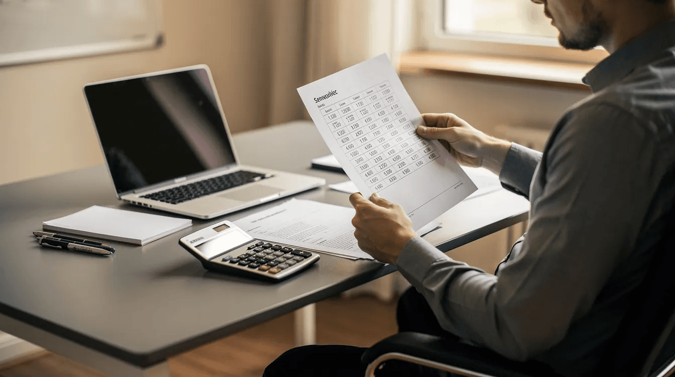 The image shows a person sitting at a desk, focused on reviewing documents while using a calculator and a laptop. This scene reflects the importance of tax planning, particularly in relation to donor advised funds and the potential for immediate tax benefits through charitable giving.