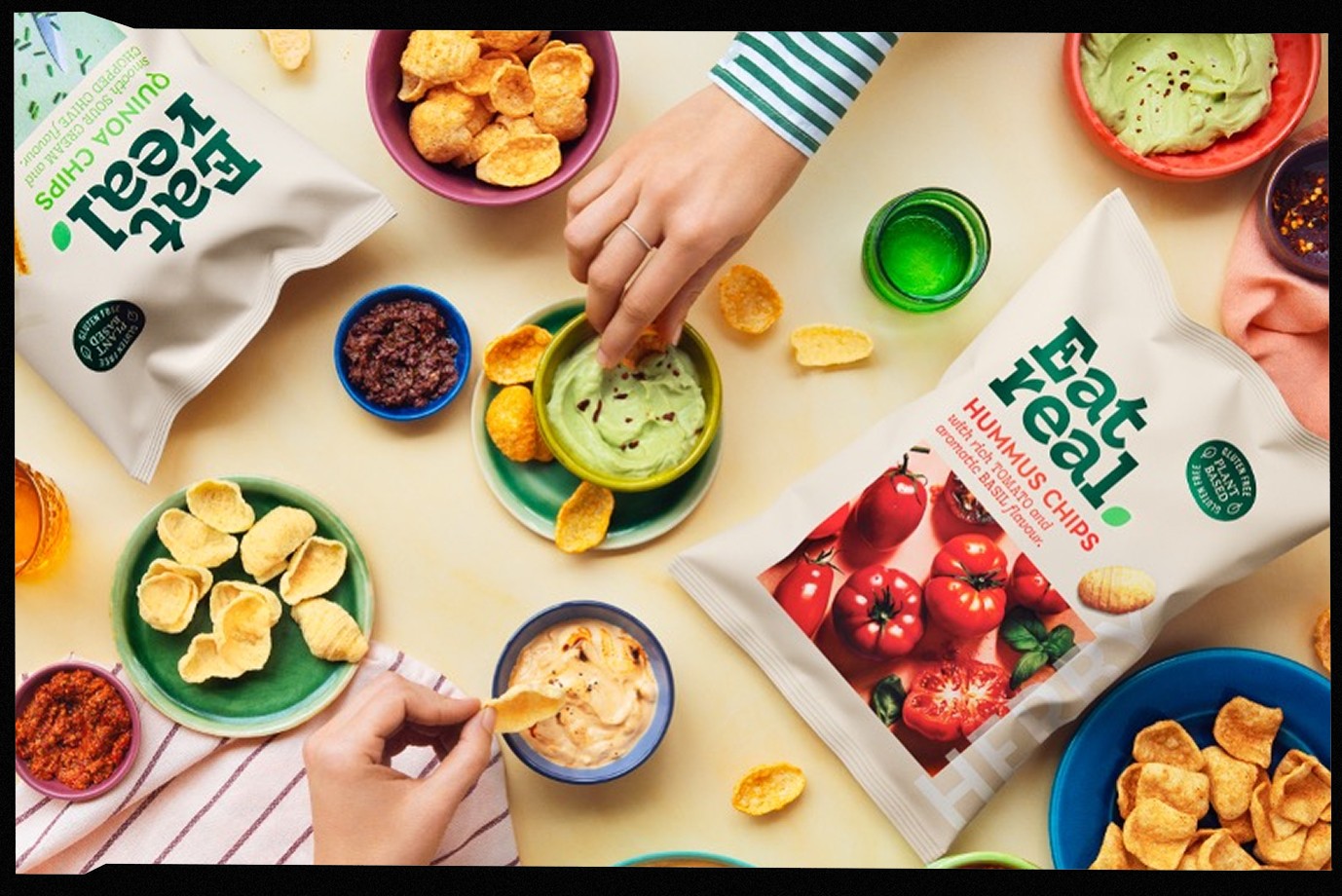     Eat Real hummus chips with dips