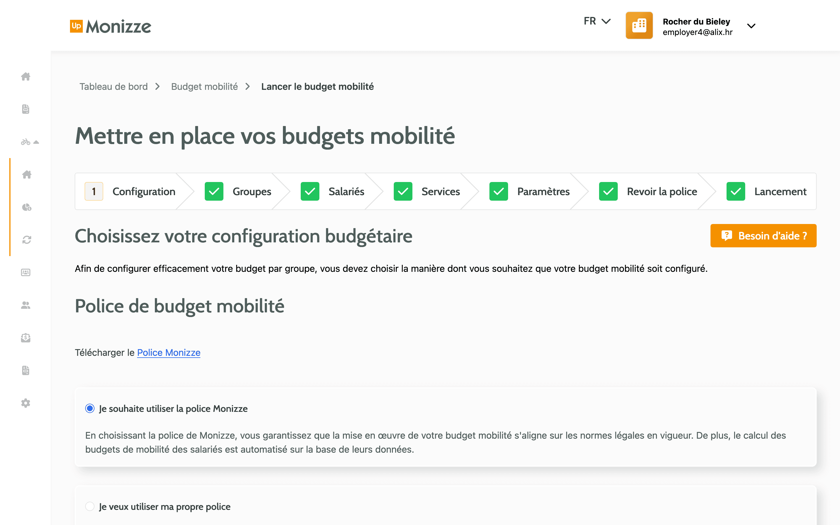 Setting up your mobility budgets