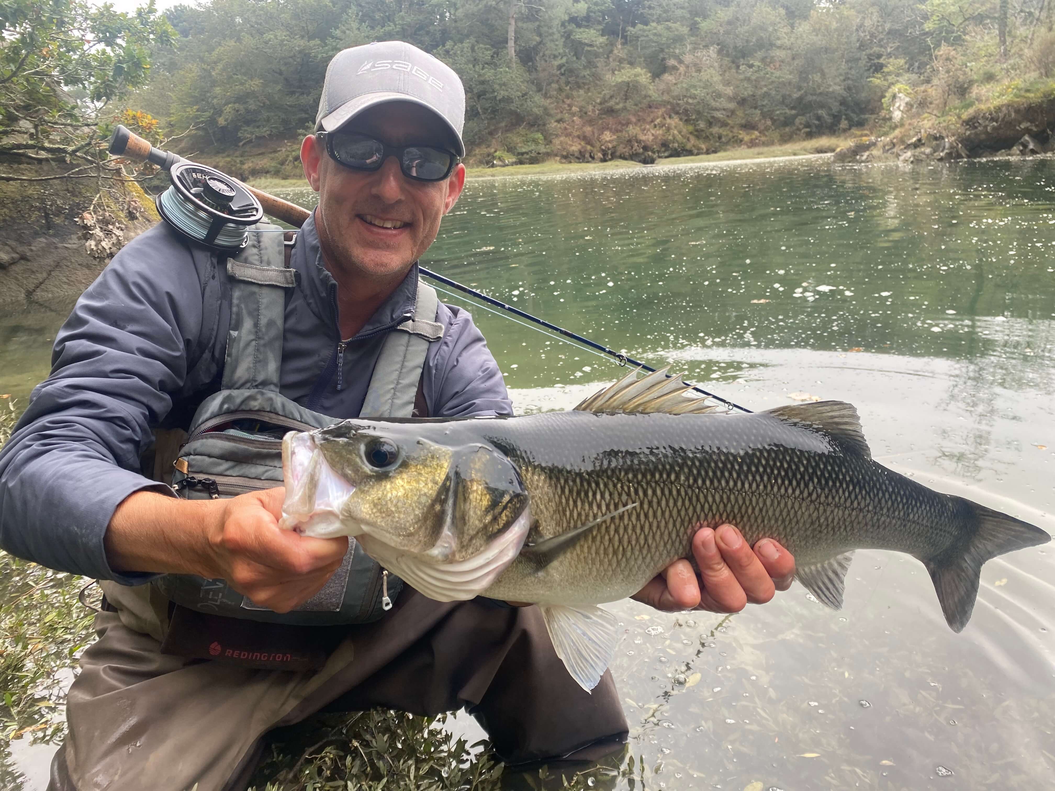 Brittany France seabass sight fly fishing