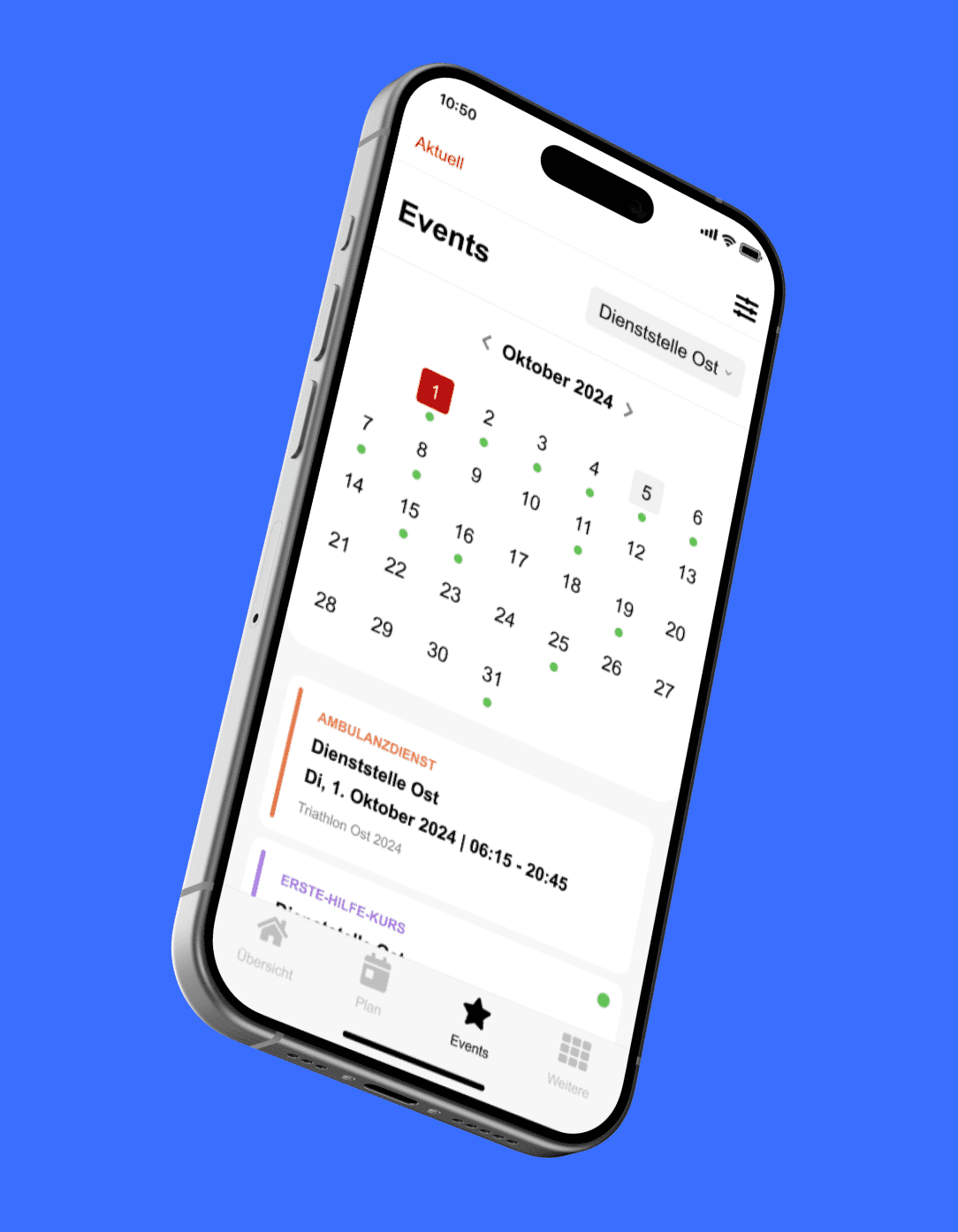Mockup der RK Tirol-App