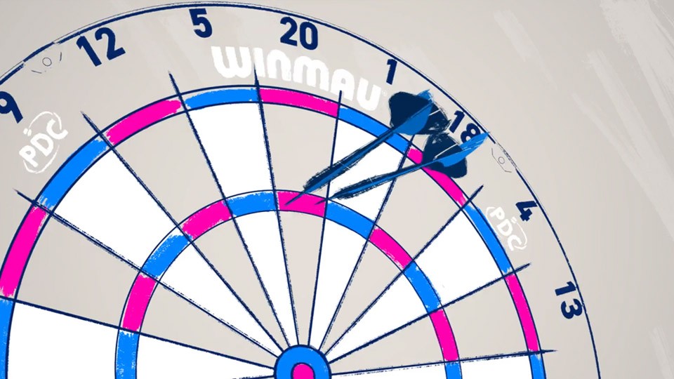 Stylised illustration of a dart board