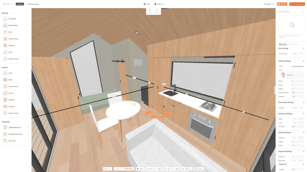 12x12 tiny house floor plans in 3D Tiny House Design Software