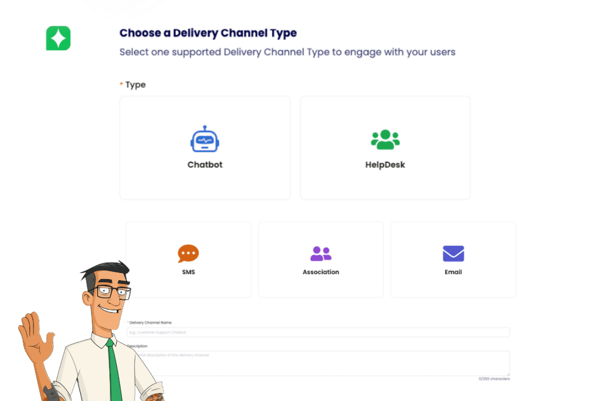 Control panel for defining the AI agent’s answering style, logic, and response parameters
