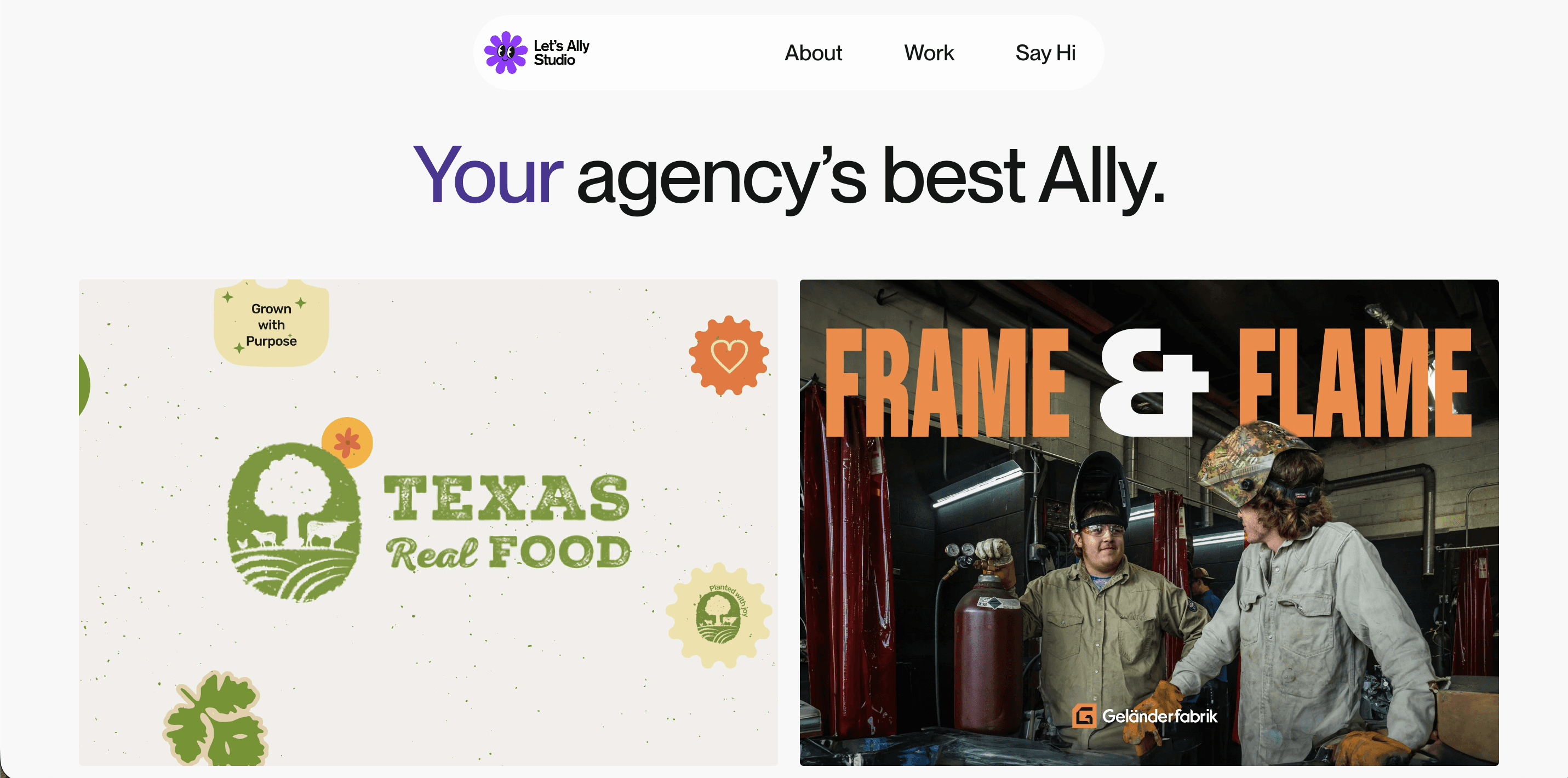 A snippet of Let's Ally website