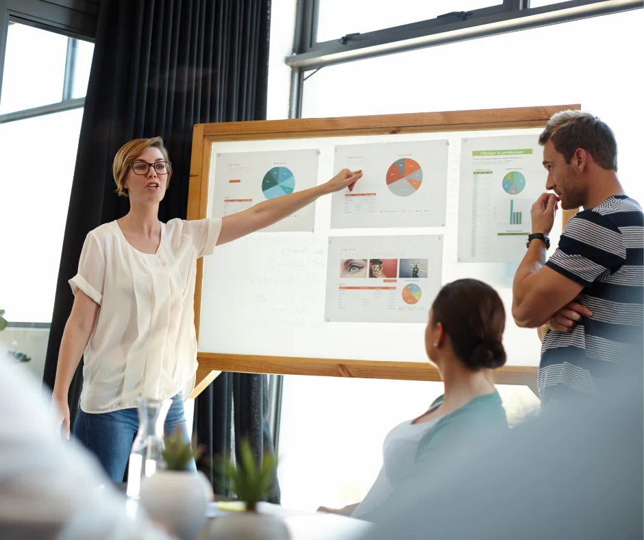 A marketer explaining consumer behaviour to colleagues