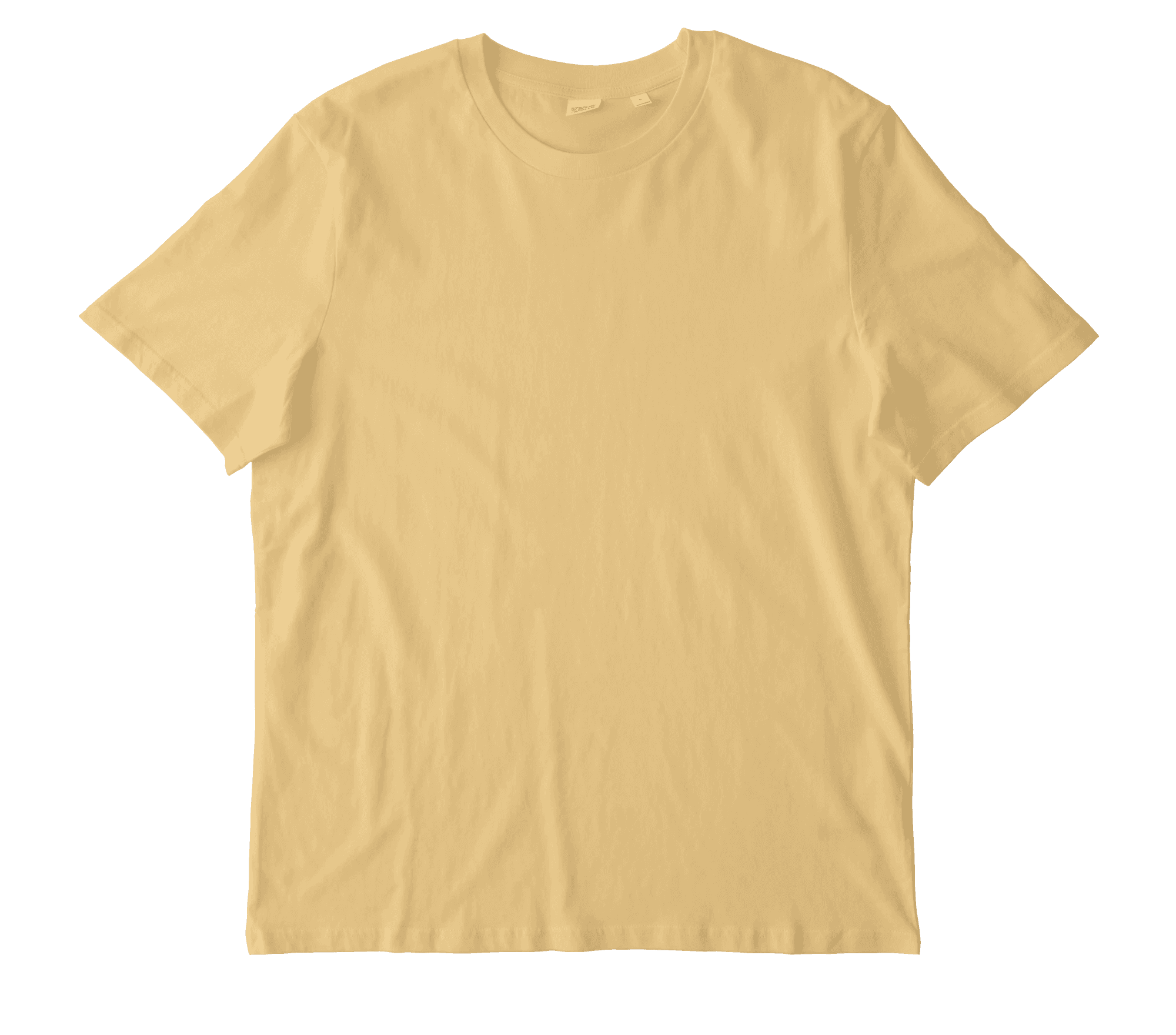 A yellow/nispero stanley/stella creator 2.0 t-shirt showcasing its simple, casual design and soft fabric texture.
