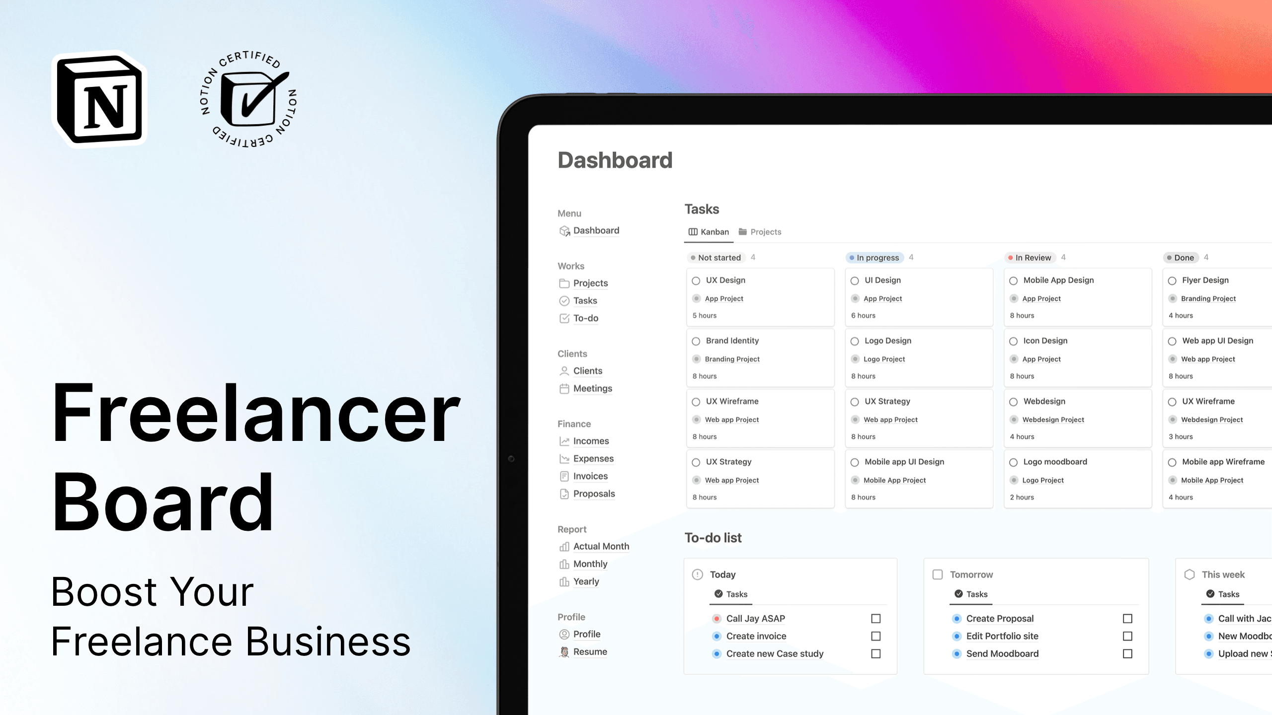 Notion Freelancer Board