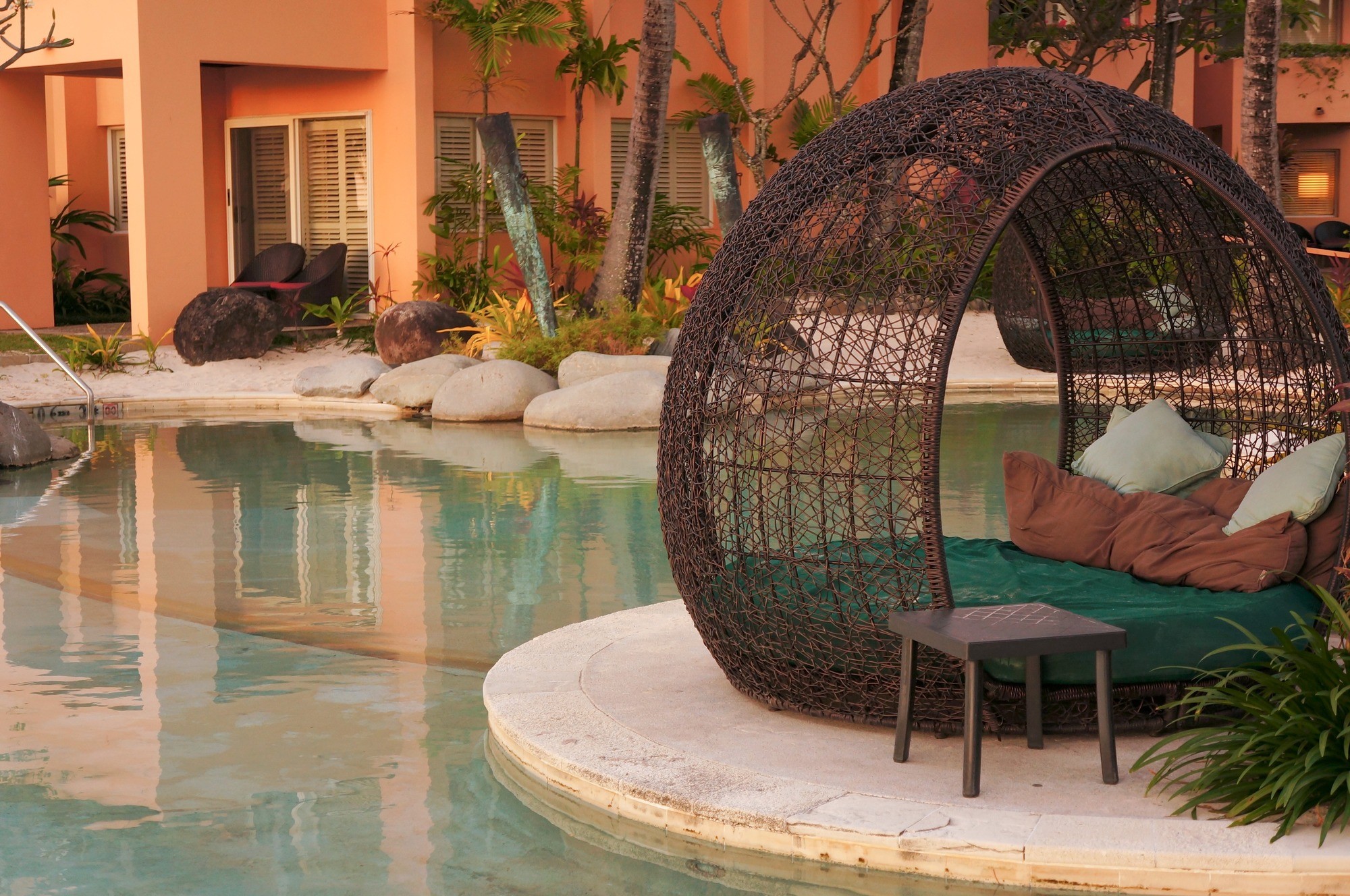 an aerial view of a marina with boats